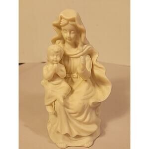 1998 Hermitage Pottery Jade Mary With Baby Figurine